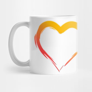 A Simple Love, Abstract Brush, Red Yellow Mug